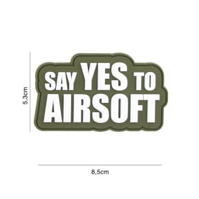 Patch 3D PVC Say yes to Airsoft Vert - 101 Inc