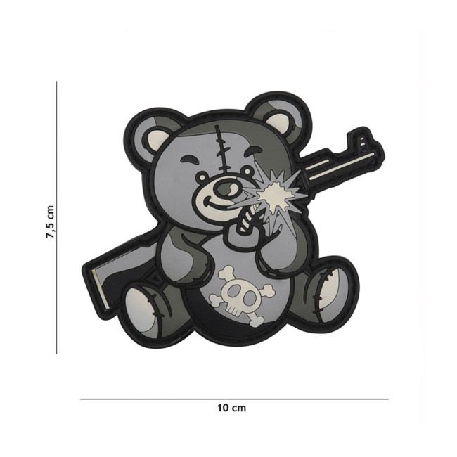 3D PVC-Patch Terror Teddy - Grau - 101 Inc