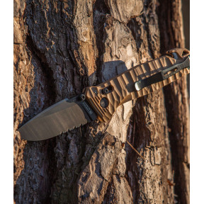 Couteau de poche C.A.C.® S200 (lame dentelée) Vengeur Edition - Tan - TB Outdoor