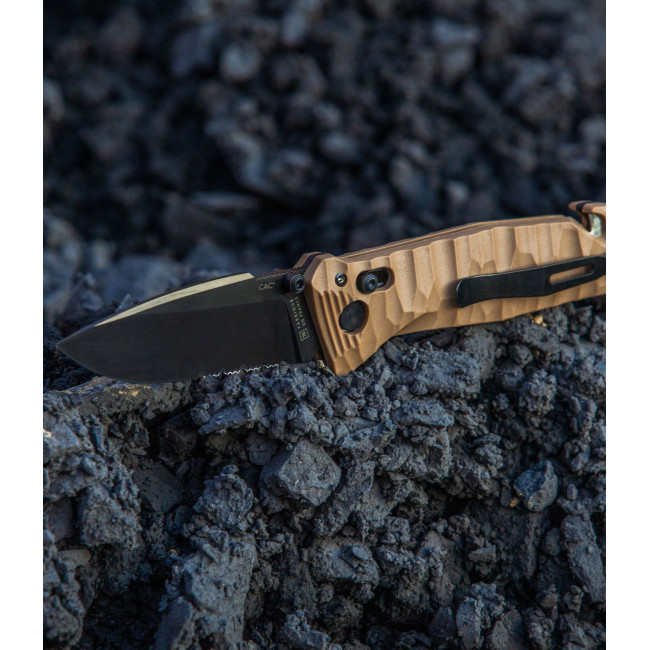 Couteau de poche Cac® S200 serration PA6 Vengeur Edition tan - TB Outdoor