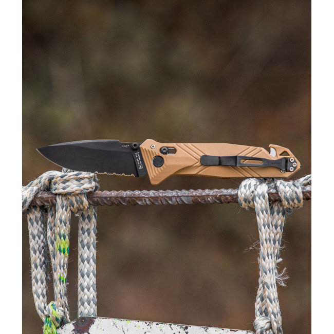 Couteau de poche Cac® serration PA6 Vengeur Edition tan - TB Outdoor