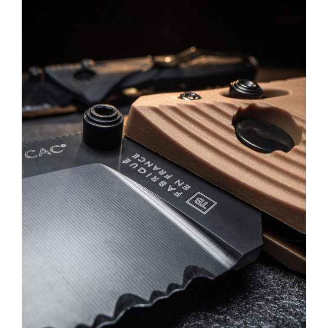 Couteau de poche Cac S200 serration PA6 Vengeur Edition tan - Achat vente pas cher Surplus militaire