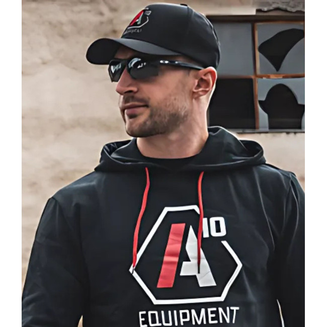 Casquette Stretch Fit A10 noir logos blanc / rouge - A10 Equipment