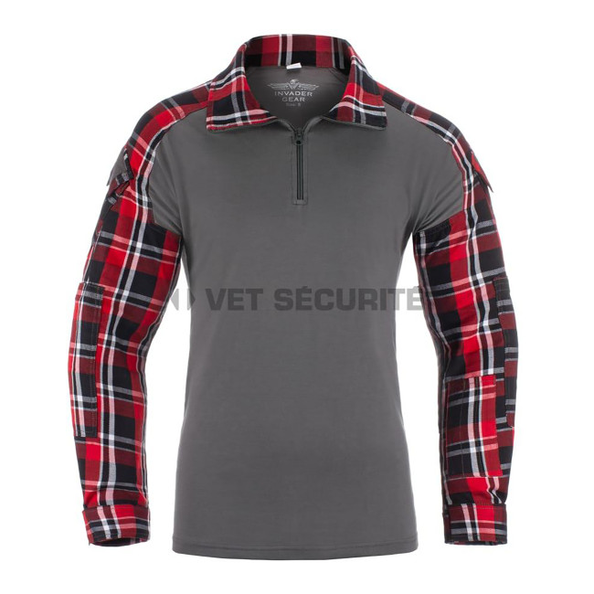 Chemise de combat en flanelle Red - Invader Gear