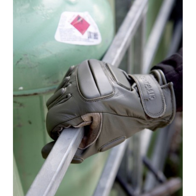 Gants d'intervention cuir Kaki - CityGuard