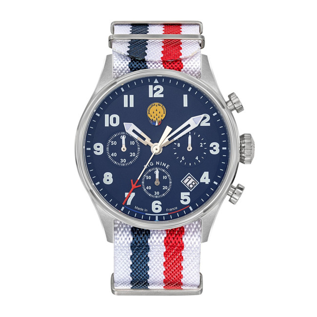 Uhren-Geschenkset Sonderausgabe BIG NINE mit Stahl- oder Lederarmband - Patrouille de France