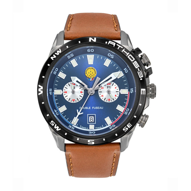 Montre ATHOS 3 bracelet cuir - Patrouille de France