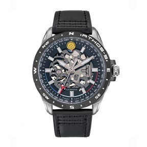 Montre ATHOS 5 bracelet cuir noir - Patrouille de France
