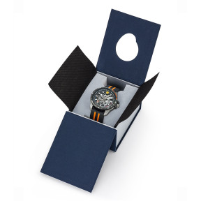 Relógio ATHOS 5 com bracelete de silicone preto/laranja - Patrulha de França