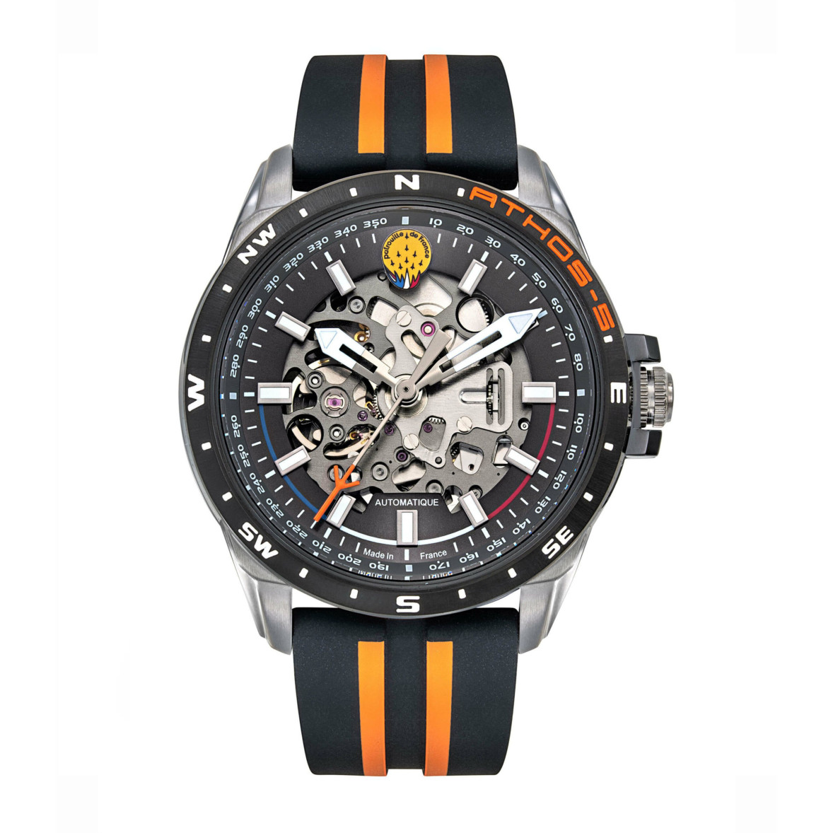 ATHOS watch with black/orange silicone strap Patrouille de France