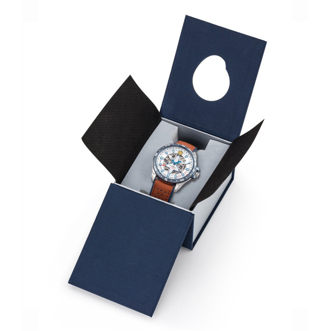 Montre ATHOS 8 bracelet cuir et cadran blanc - Patrouille de France