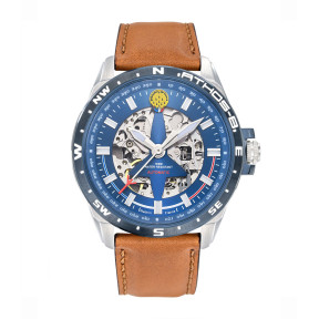 ATHOS 8 Uhr mit Lederarmband und blauem Zifferblatt - Patrouille de France