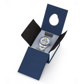 ATHOS 8 horloge metalen armband en witte wijzerplaat - Patrouille de France