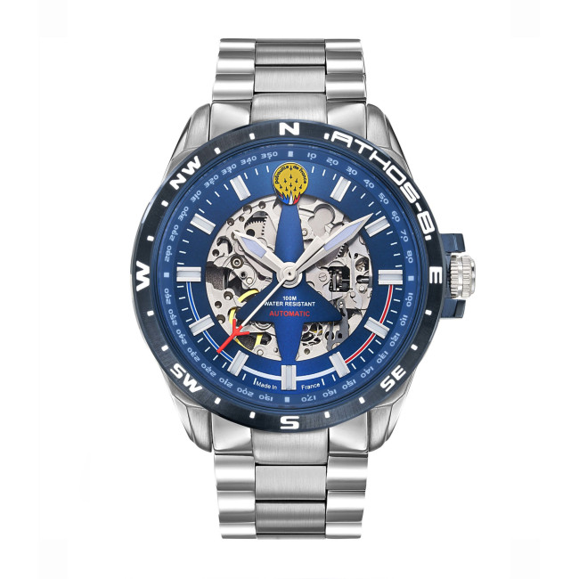 ATHOS 8 Uhr mit Metallarmband und blauem Zifferblatt - Patrouille de France