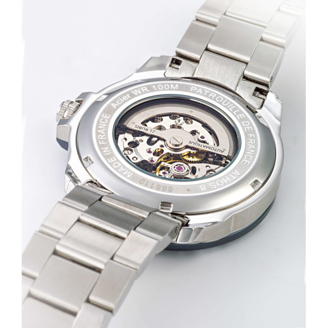 ATHOS 8 Uhr mit Metallarmband und blauem Zifferblatt - Patrouille de France