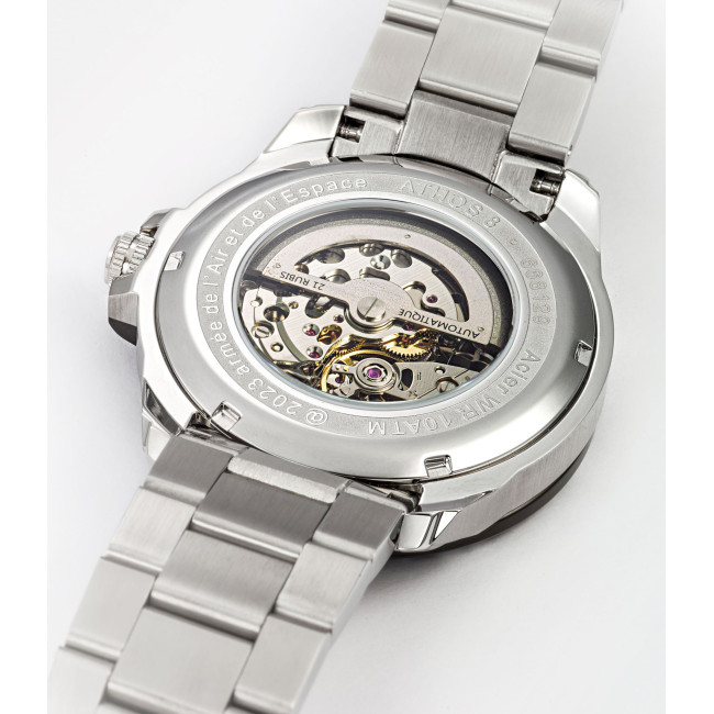 Horloge ATHOS 8 metalen armband en zwarte wijzerplaat - Patrouille de France