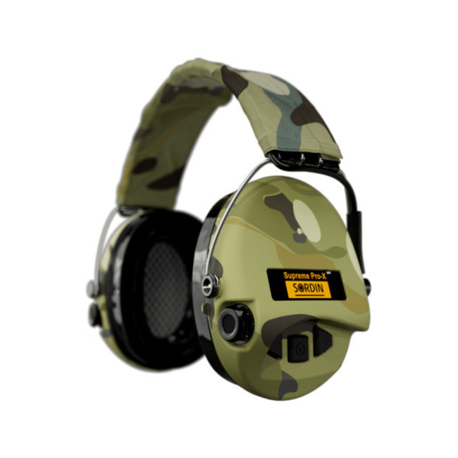 Hełm przeciwhałasowy Suprême Pro-X LED camo pałąk tkanina camo - MSA Sordin