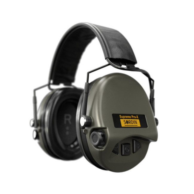 Casque anti-bruit Suprême Pro-X SFA vert olive serre-tête cuir noir - MSA Sordin