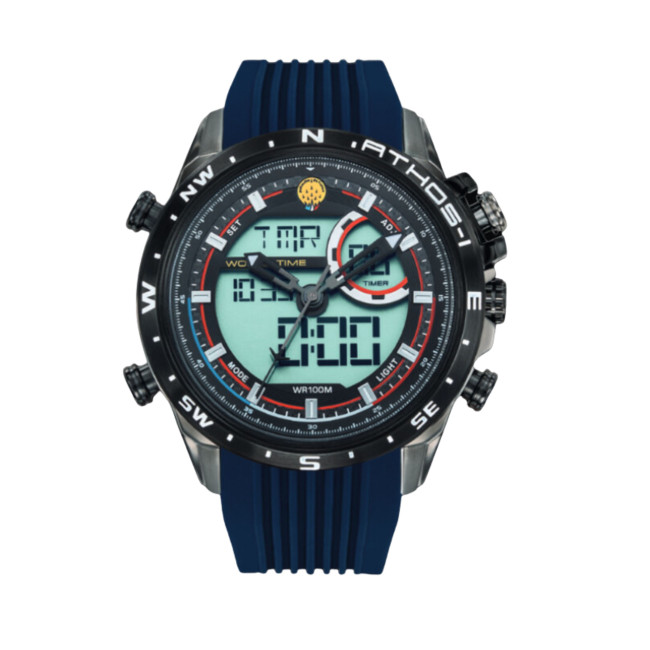Herrenarmbanduhr Chronograph Alarm ATHOS 1 marineblau - Patrouille de France