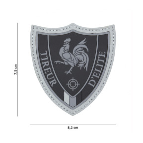 Patch atirador de elite em PVC 3D - cinza - 101 Inc