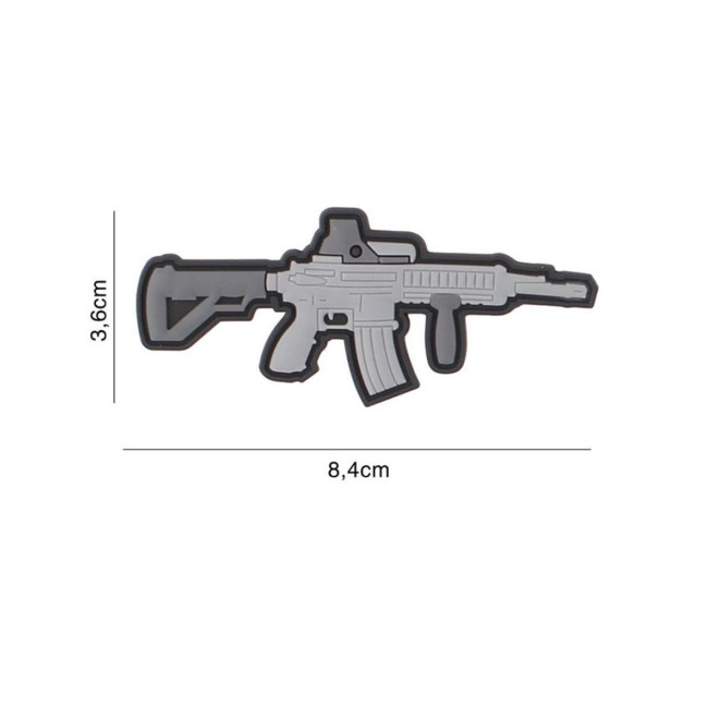 Patch de arma M4 em PVC 3D - cinza - 101 Inc