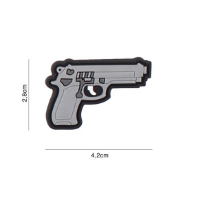 Patch arma da 9 mm in PVC 3D - grigio - 101 Inc