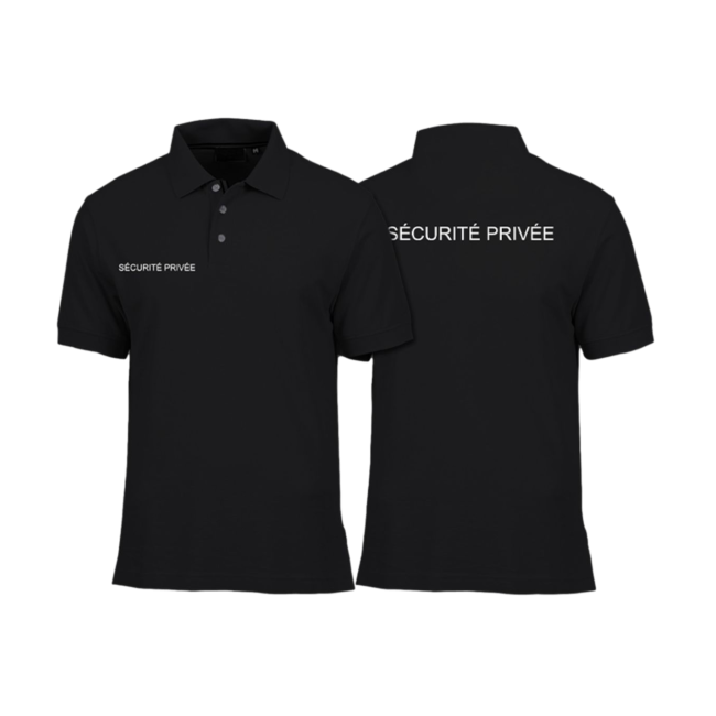 Polo de manga corta serigrafiado Seguridad Privada - Negro - Patrol Equipment