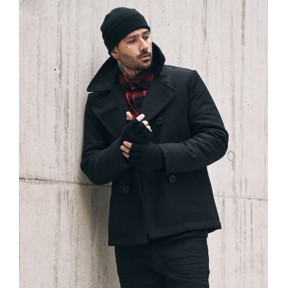 Marinejas Pea Coat wol Zwart - Brandit