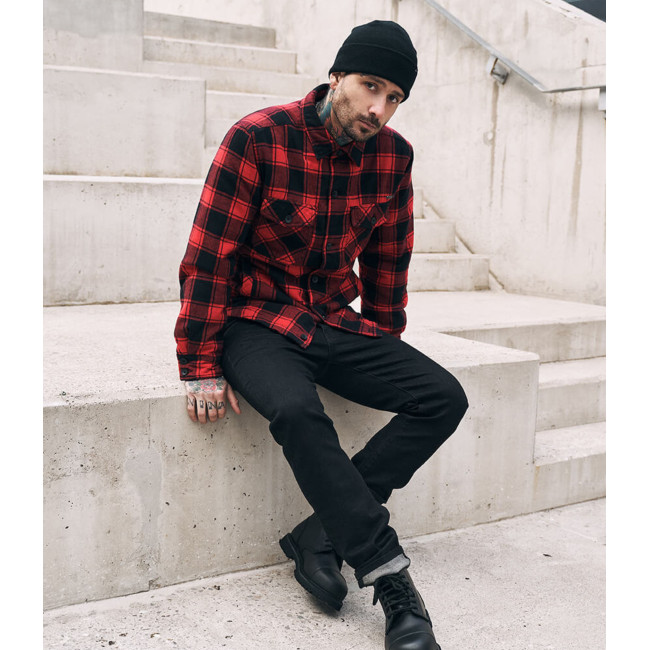 Flannel Geruit Overhemd Rood & Zwart - Brandit