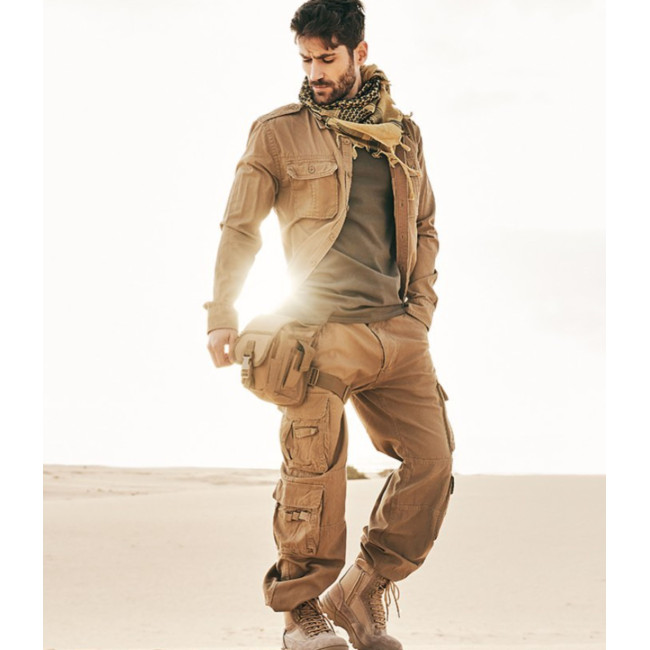 Vintage Langarmhemd Military Style Camel - Brandit