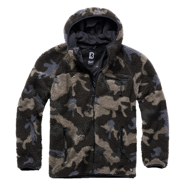 Fleece vest met capuchon darkcamo - Brandit