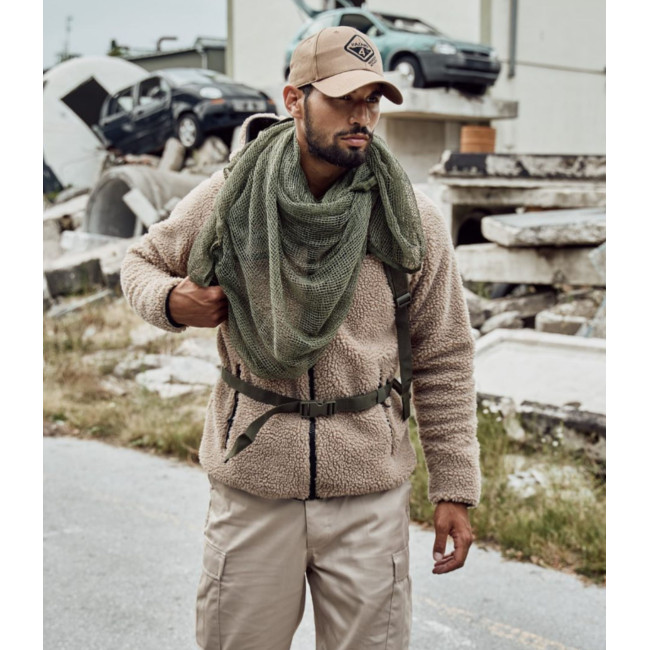 Fleece vest met capuchon camel - Brandit