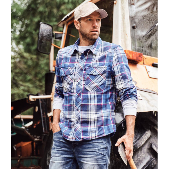 Chemise Flanelle à Carreaux Bleu - Brandit