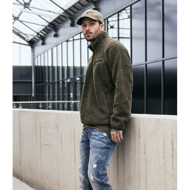 Fleece-Sweatshirt mit Reißverschluss olivgrün - Brandit