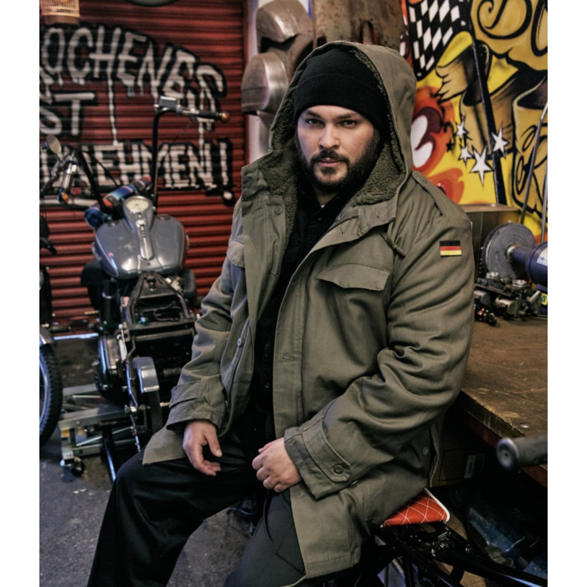 Blouson M65 Drapeau Noir Parka Militaire Avec Doublure Amovible US - Main Image