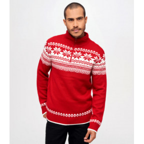 Sweter norweski na zamek czerwony - Brandit