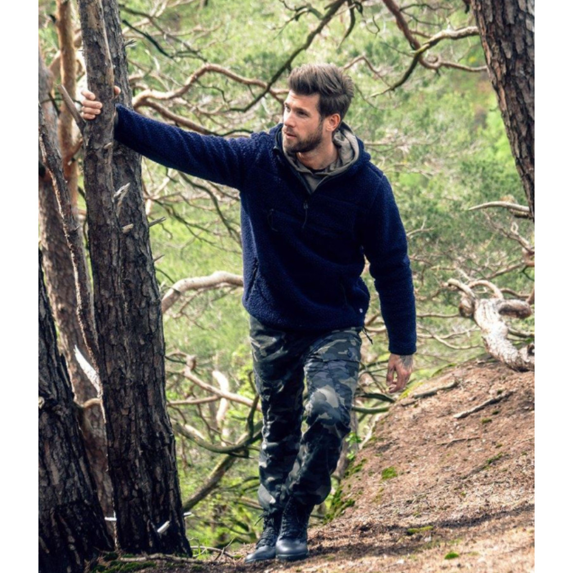 Navy Polar Fleece Zip Sweatshirt Brandit