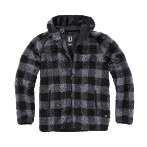 Fleece vest met capuchon zwart/grijs - Brandit