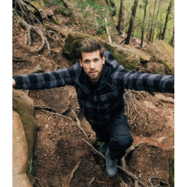 Veste polaire à capuche noir/gris - Brandit