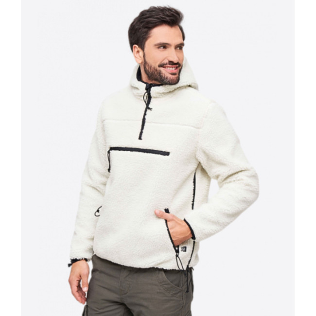 Sweat capuche zip polaire blanc - Brandit