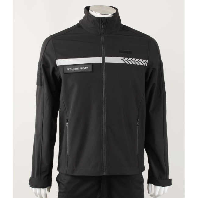 Softshell Ochrona Prywatna z pasem HV czarny - Safetek by GK