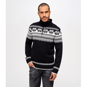 Sweter norweski na zamek granatowy - Brandit