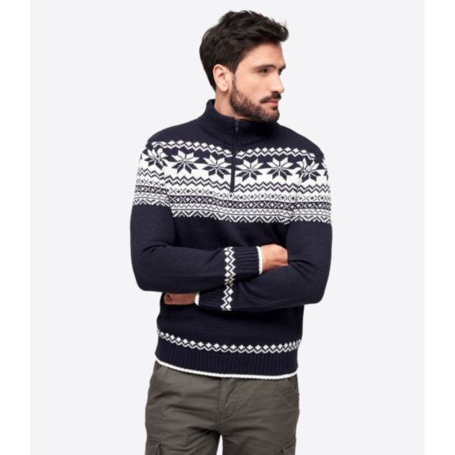 Marine Norwegerpullover mit Reißverschluss - Brandit