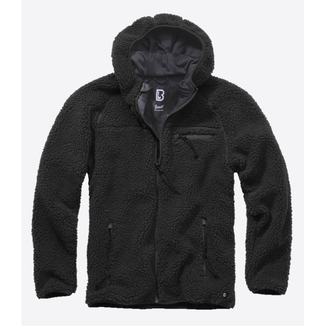 Fleece vest met capuchon zwart - Brandit