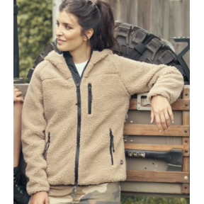 Dames fleece vest met capuchon camel - Brandit