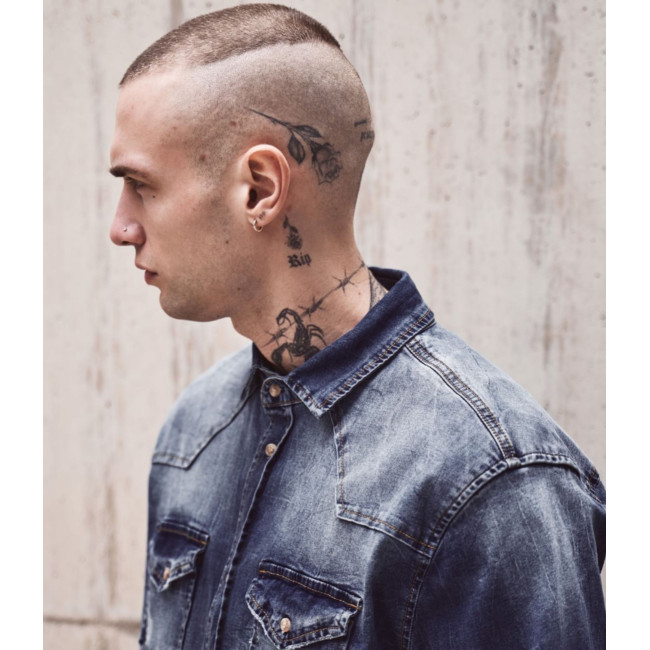 Vintage Riley Denim Overhemd met gekreukt effect blauw - Brandit