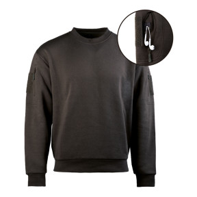 Sweat tactique col rond noir - Miltec