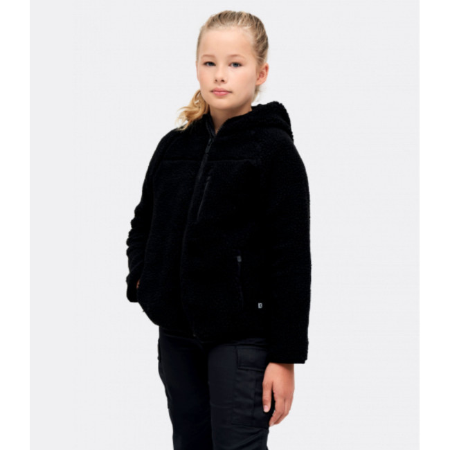 Veste polaire enfant à capuche noir - Brandit