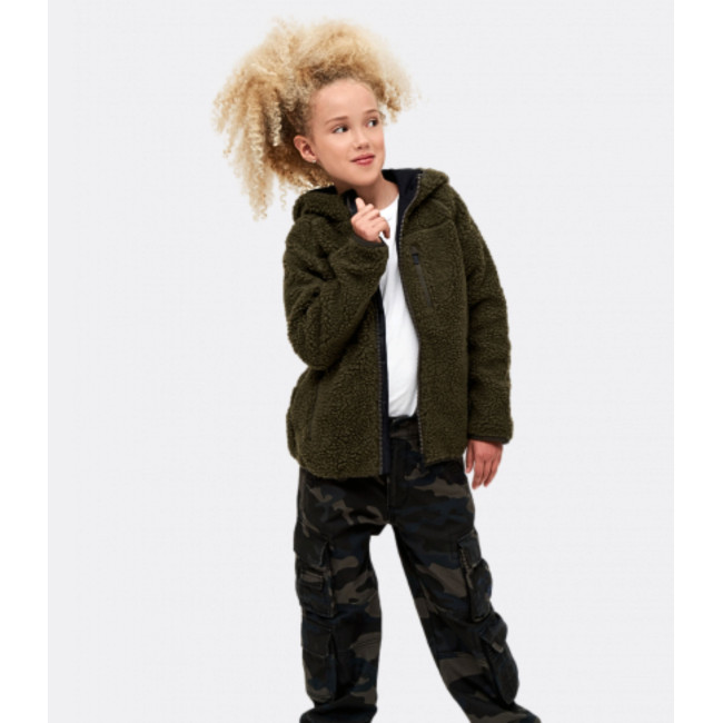 Veste polaire enfant à capuche olive - Brandit