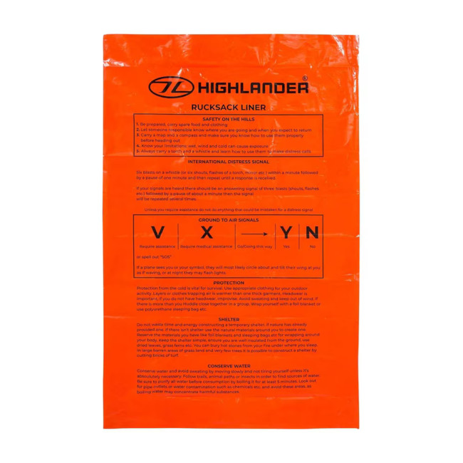 Doublure intérieure waterproof pour sac à dos - Orange - Highlander